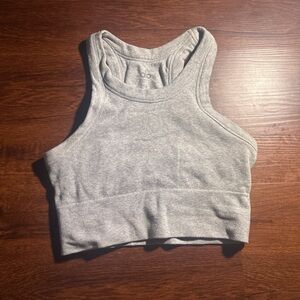 ALO Yoga Gray Fitted Crop Tank Top